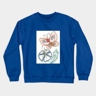 Butterfly over the Flower Crewneck Sweatshirt